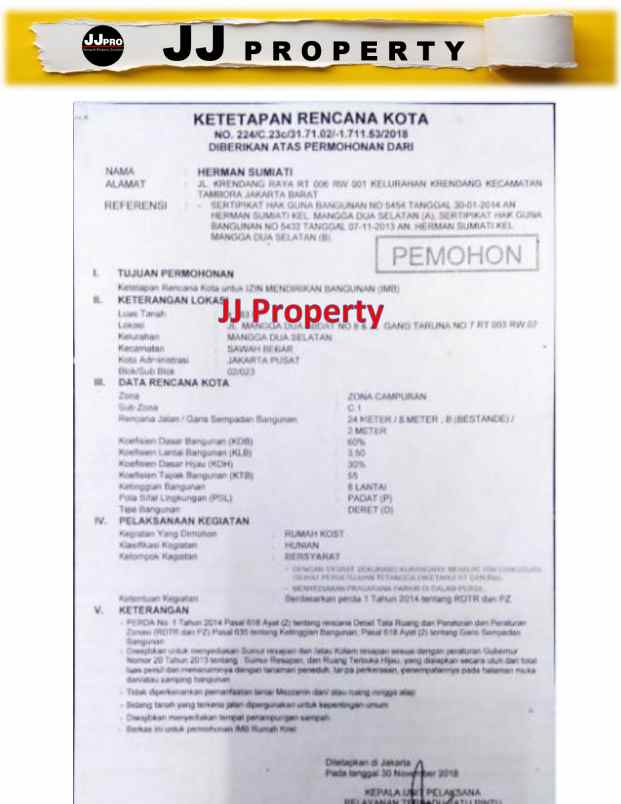 tanah jakarta pusat