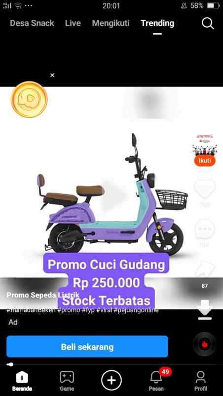 sepeda dan aksesoris cempaka putih