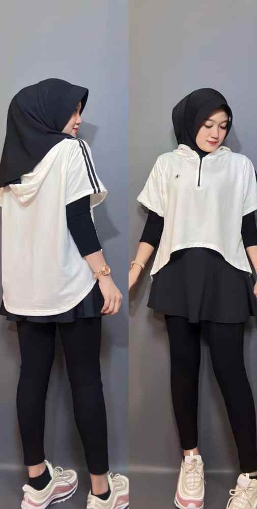 rok, high neck jacket dan legging